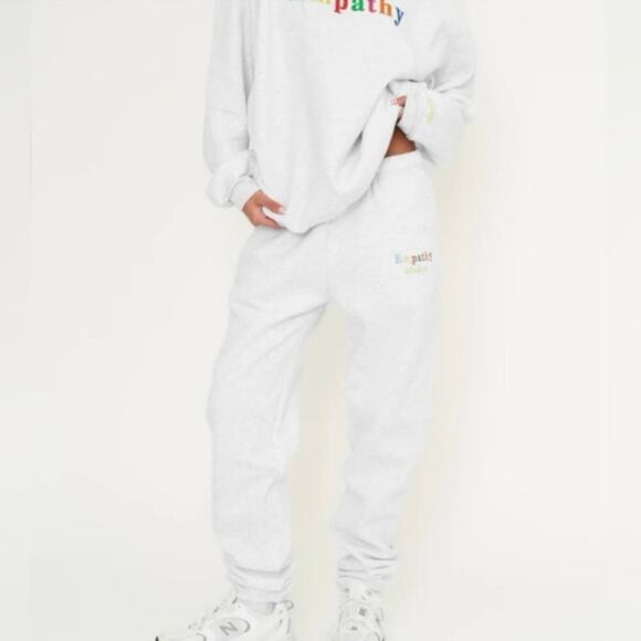 The Mayfair Group Empathy Always Light Gray Sweatpants Size S/M Cotton Blend - Picture 1 of 7